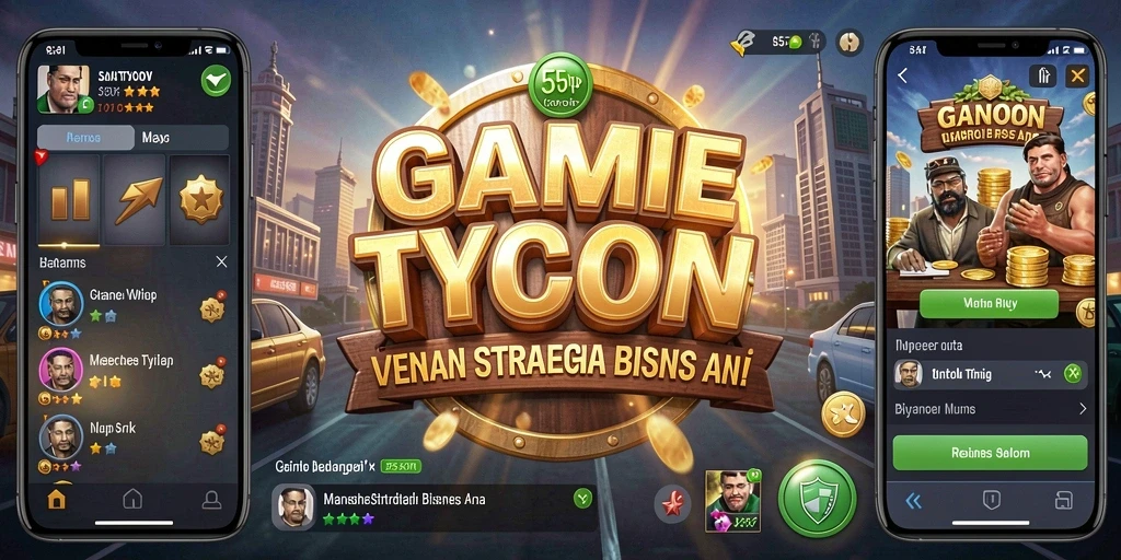 Screenshot gameplay 55RP yang menunjukkan aktivitas membangun bisnis Tycoon.