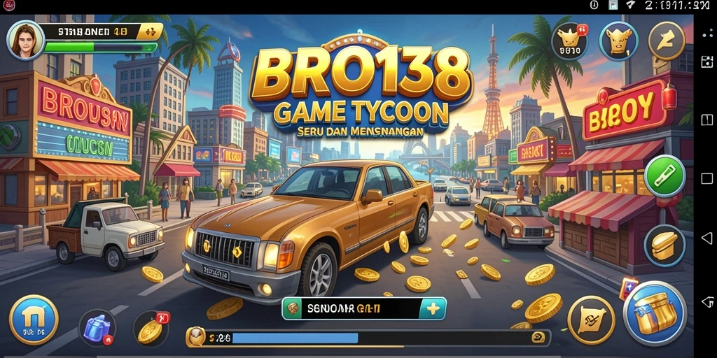 Tampilan gameplay <strong>BRO138</strong> yang menarik saat mengelola bisnis Tycoon.