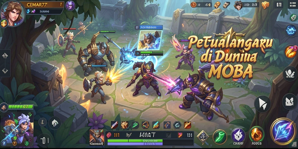 Tampilan gameplay seru dalam CEMARA77 dengan aksi bertempur yang intens.
