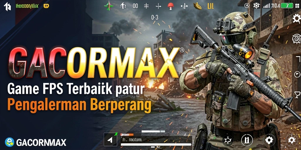 Screenshot GACORMAX menampilkan aksi tembak-menembak yang intens.