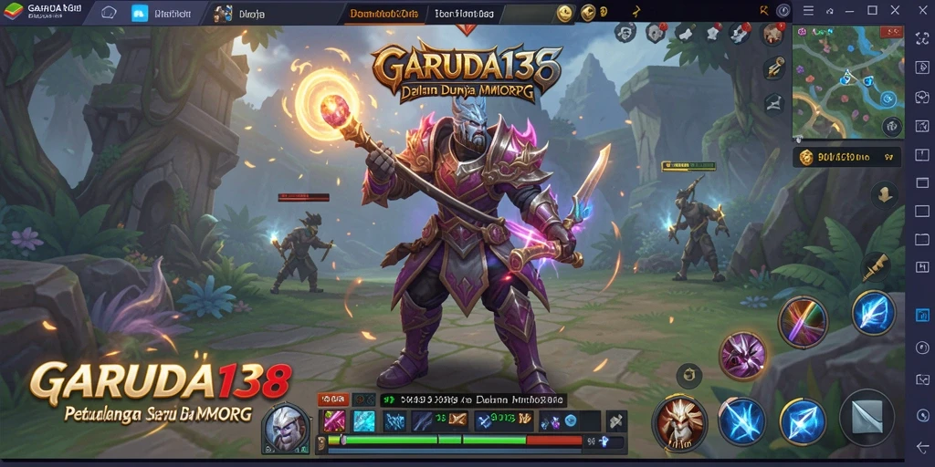 Screenshot gameplay GARUDA138 menunjukkan dunia MMORPG yang imersif dan penuh aksi.