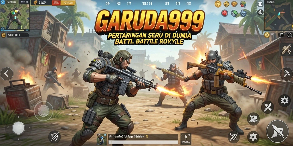 Screenshot menampilkan aksi seru dalam pertarungan Battle Royale di GARUDA999.