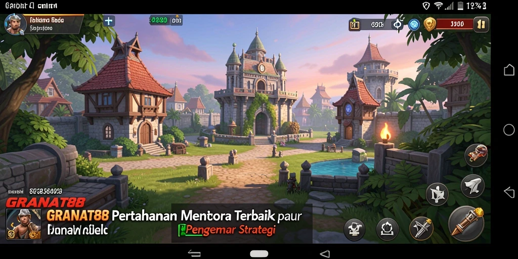 Screenshot gameplay GRANAT88 menampilkan aksi menara bertahan yang seru.