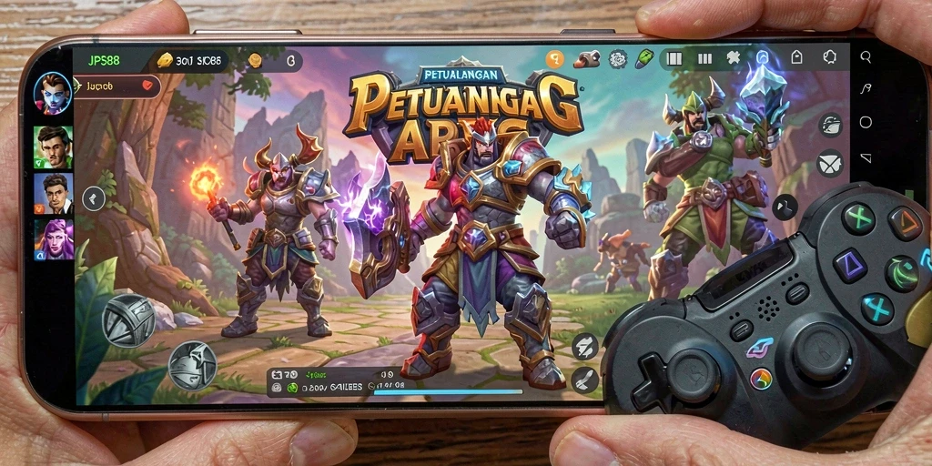 Tangkapan layar gameplay seru dari JPS88 yang menunjukkan pertarungan epik.