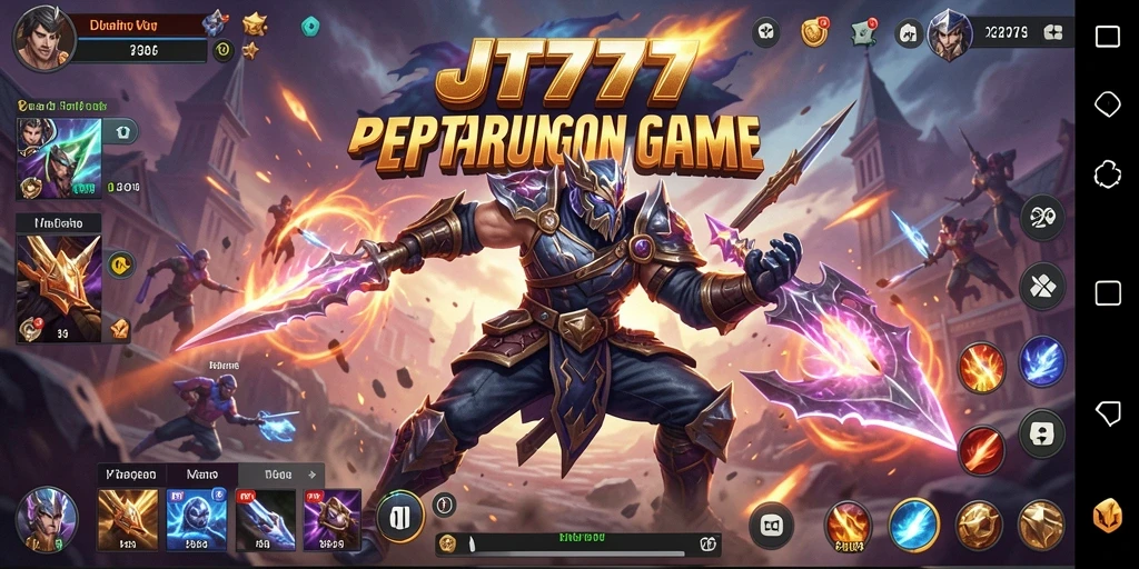 Tampilan gameplay JT777 dengan pertarungan yang penuh aksi.