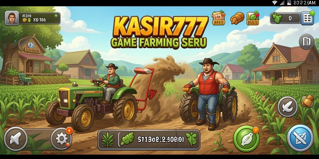 Tampilan menarik dari gameplay KASIR777 saat merawat ladang dan hewan ternak.