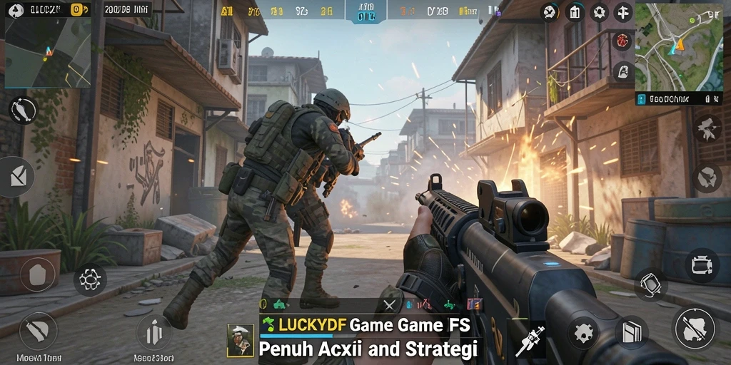 Tampilan gameplay seru dan intens di LUCKYDF.
