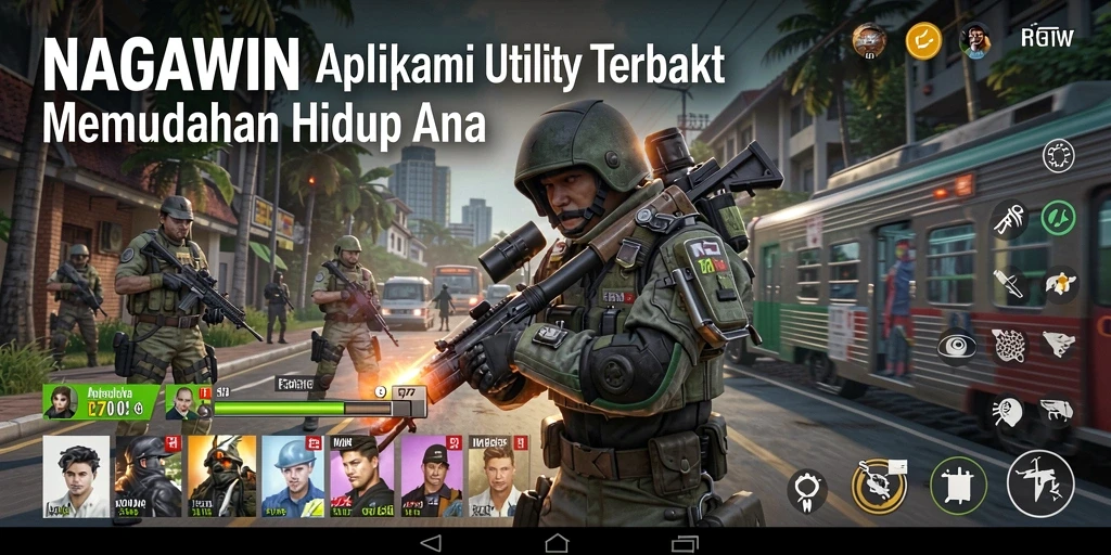 Tampilan antarmuka NAGAWIN yang intuitif dan menarik.