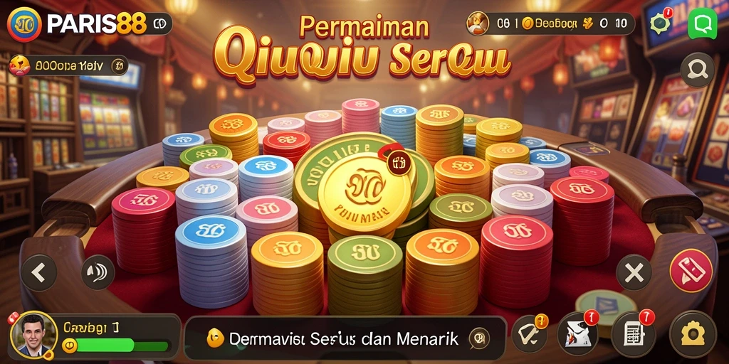 Screenshot gameplay QiuQiu dengan tampilan yang menarik.