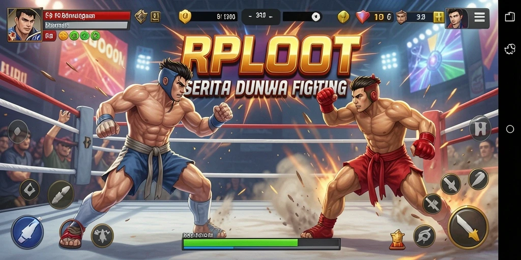 Gameplay RPLOOT menampilkan pertarungan seru dengan karakter unik.