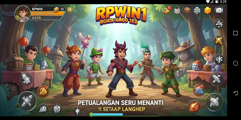 Tampilan permainan <strong>RPWIN1</strong> yang mengesankan dalam suasana petualangan.