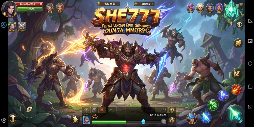 Tampilan gameplay seru dalam dunia fantasi SHE777.