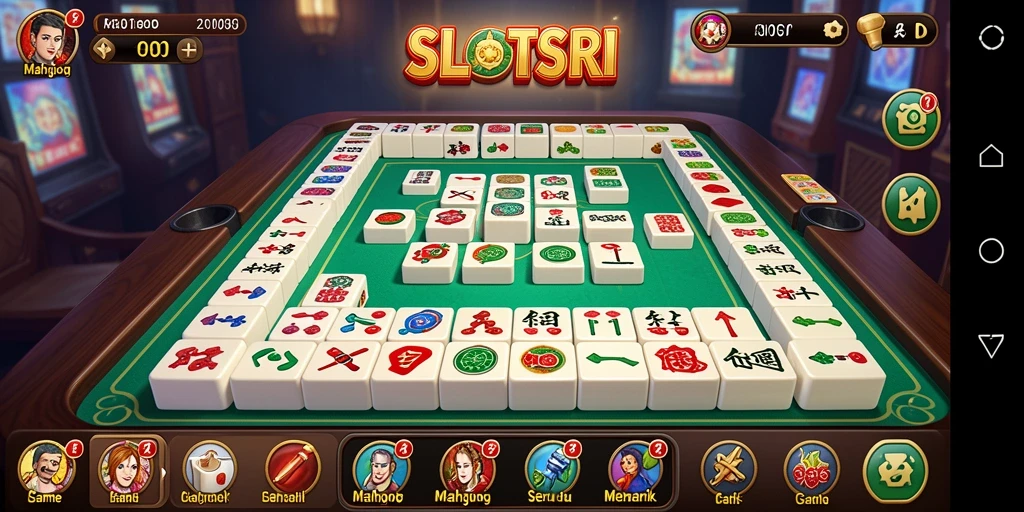 Tampilan gameplay SLOTSRI yang mengasyikkan dalam permainan Mahjong.