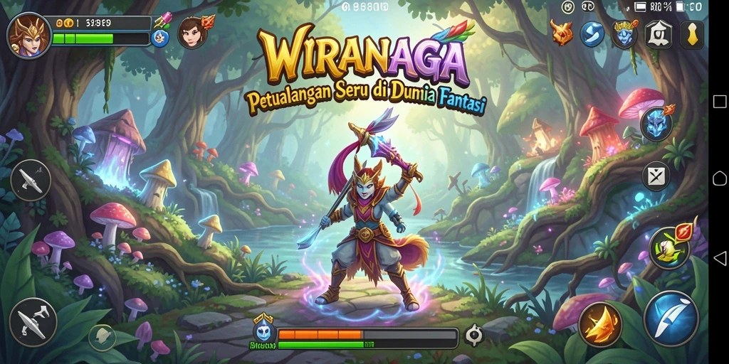 Screenshot menampilkan gameplay menegangkan di dunia petualangan WIRANAGA.